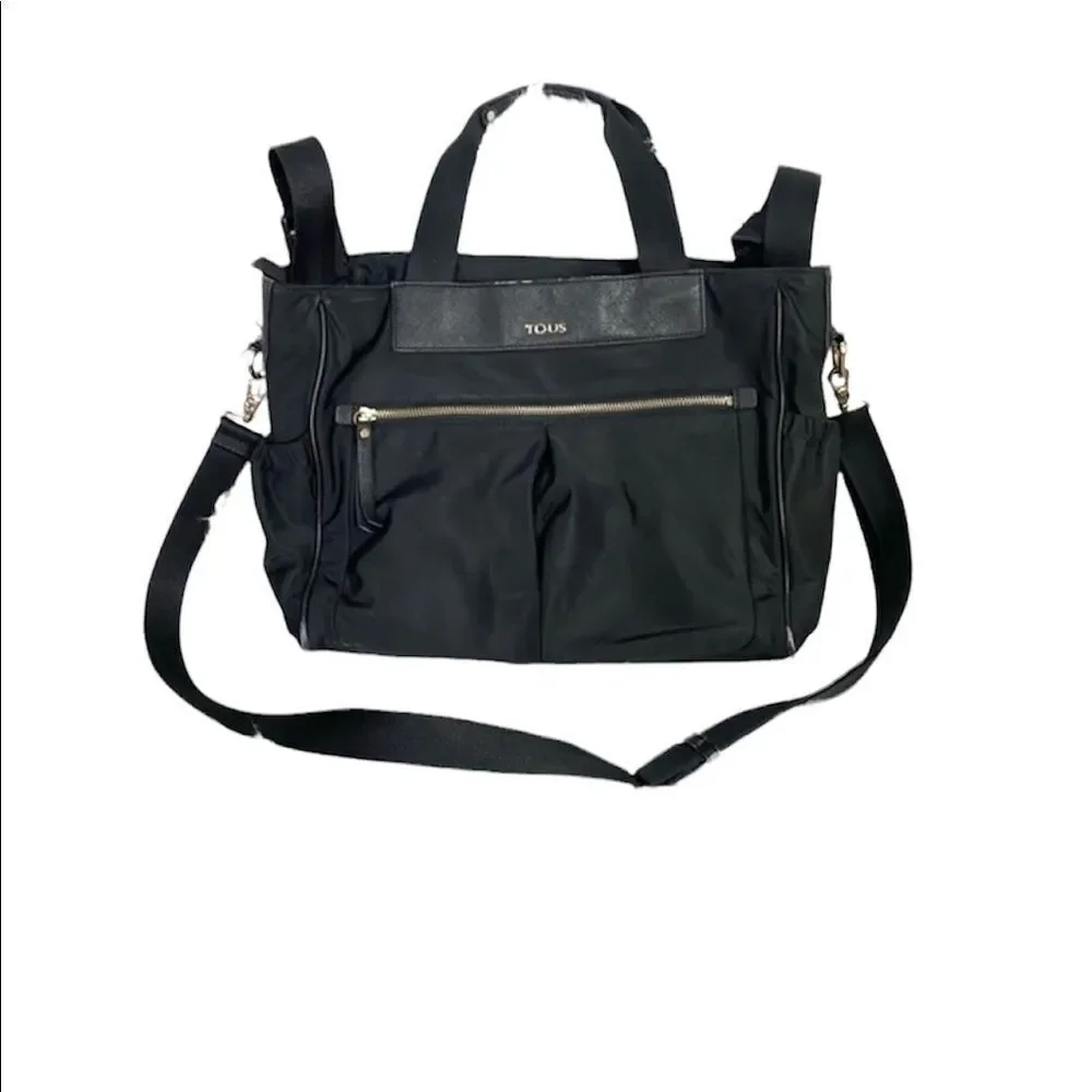 TOUS Black Crossbody Strap Water Repellent Baby Diaper Bag